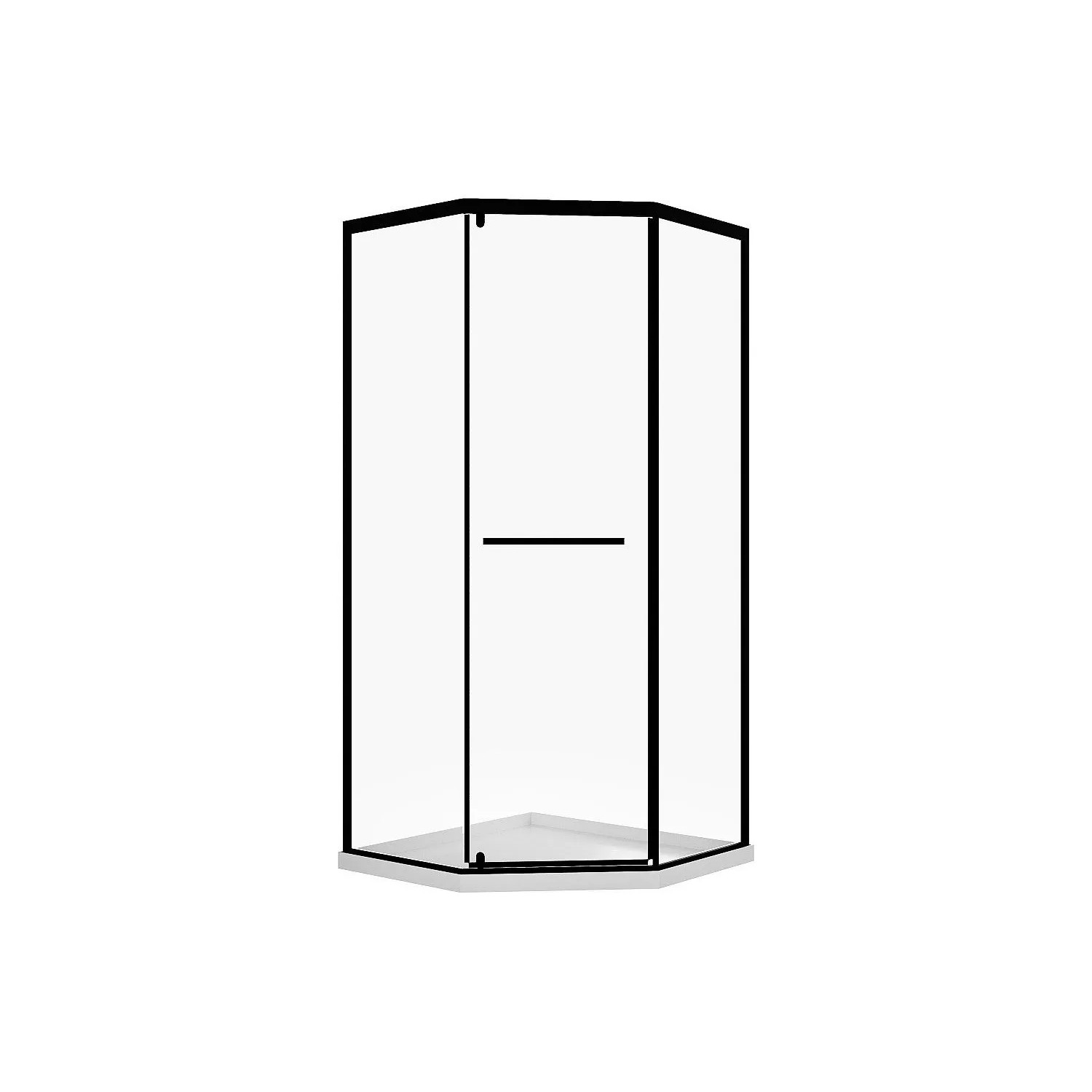 Vente-unique Duschwand Cristelio Schwarz 90 cm
