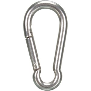 Karabinerhaken aus Edelstahl, 8x80 mm, für Sonnensegel-Montage.