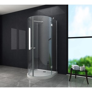 Glasdeals U Duschkabine SOLUS 100x100x195 cm mit ESG Sicherheitsglas und Rahmenlos Design.