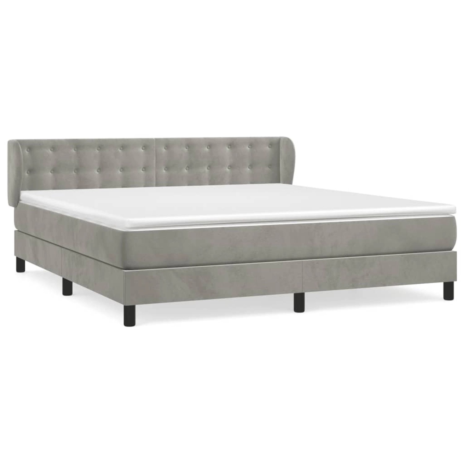 vidaXL Boxspringbett mit Matratze Hellgrau 160x200 cm Samt1397631 günstig online kaufen