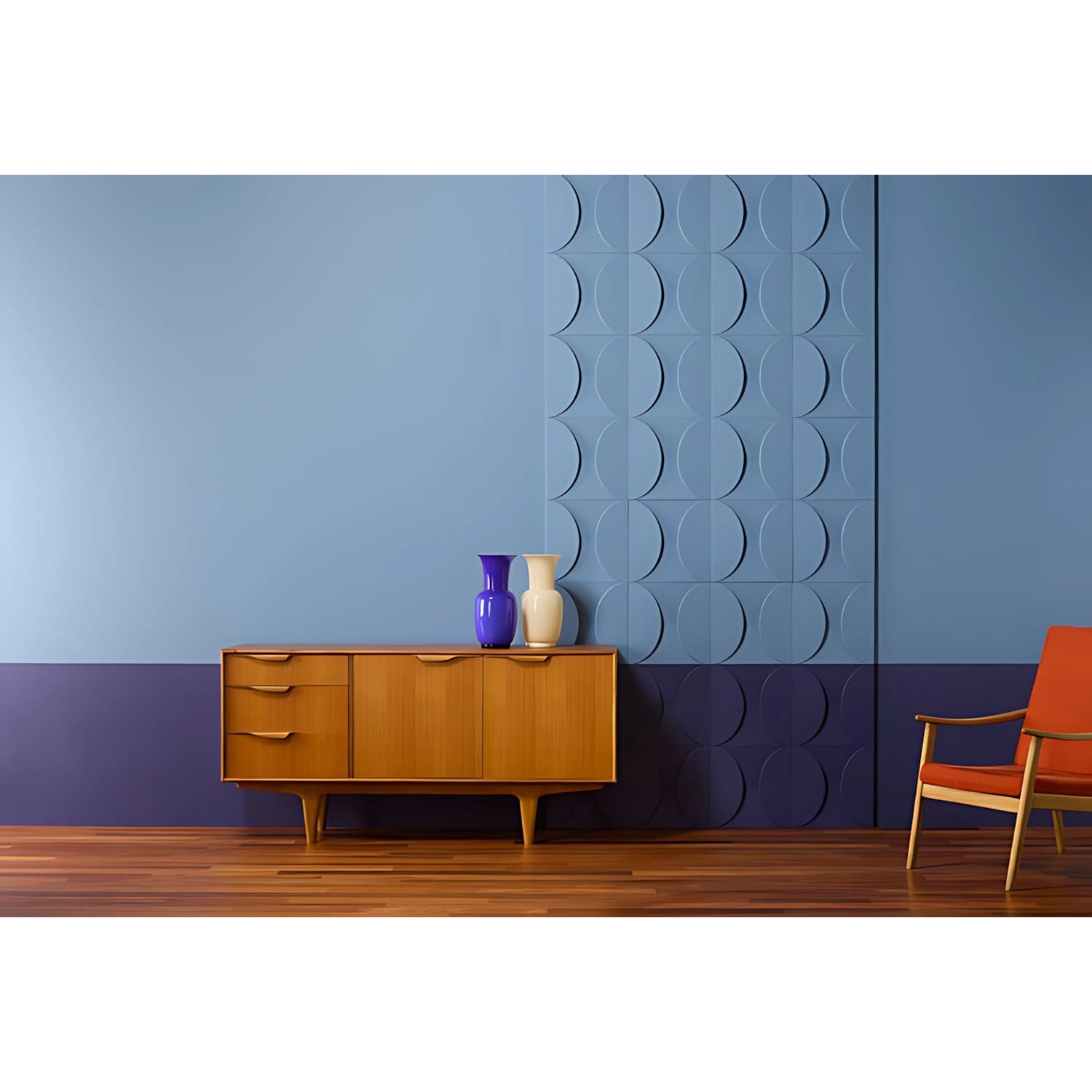 Modernes 3D Wandpaneel Set ORAC DECOR W107-Box, weiß, für Wandgestaltung im Innen- und Außenbereich.