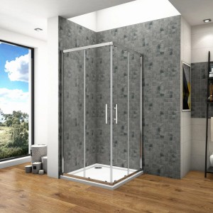 Duschparadies Duschkabinen Eckeinstieg Schiebetür 120 x 110 x 185cm Duschtür 6mm Sicherheitsglas Dusche ECK Duschabtrennung