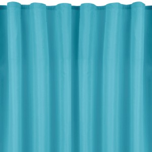 Türkisfarbener Dekoschal Ellen, 2er Set mit Raffhaltern, 140x245 cm, für Fenstervorhänge.