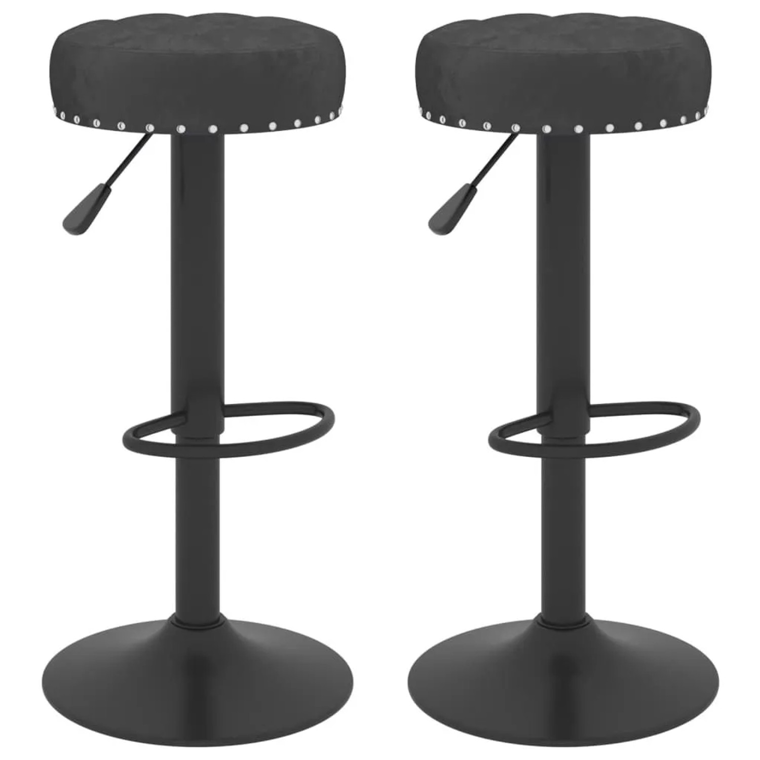 vidaXL Barhocker 2 Stk Schwarz Samt 332992