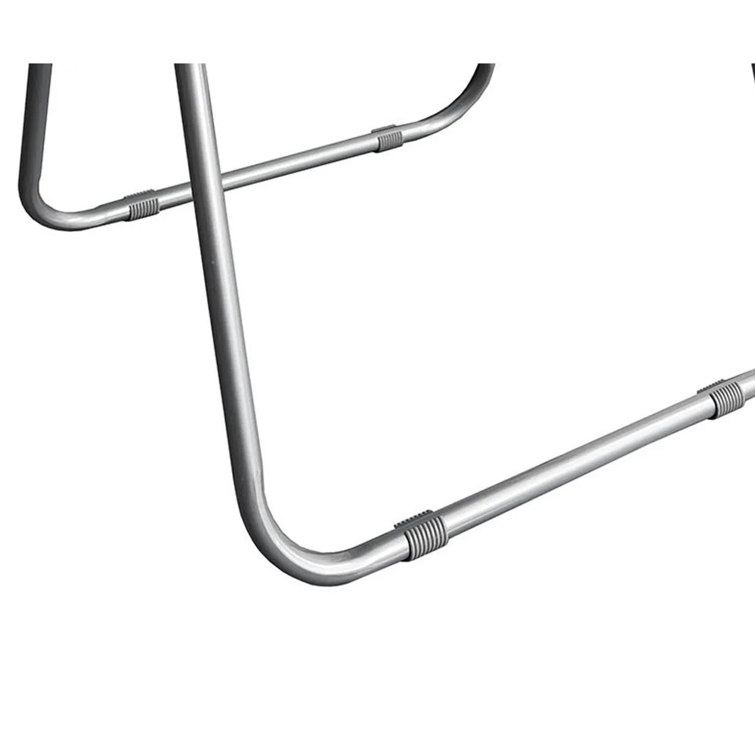 Detailaufnahme des silbernen Metallgestells vom violetten Mojawo Campingstuhl.