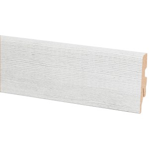 Sockelleiste Sea Pine, 60x20 mm, 2600 mm lang, MDF, zur Wandbefestigung mit Clips.