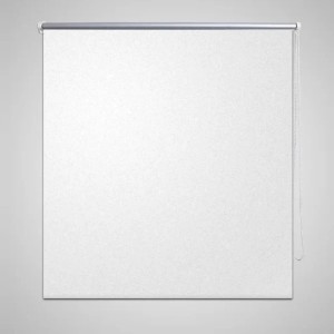 Weißes Verdunkelungsrollo 120x230 cm mit Kettenzug für Fenster, blickdicht und thermobeschichtet.