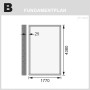 Fundamentplan für Karibu Holz-Gartenhaus Kristiansund, Maße: 1770 x 4380 mm.