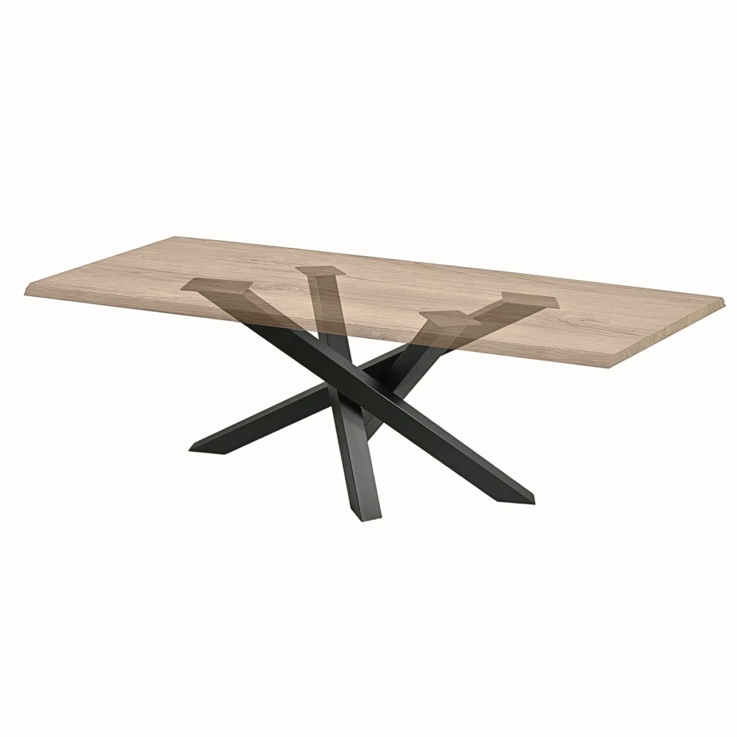 Holz4home Tiempo Spider Tischgestell, Mittelfuß aus schwarzem Metall für Esstische.