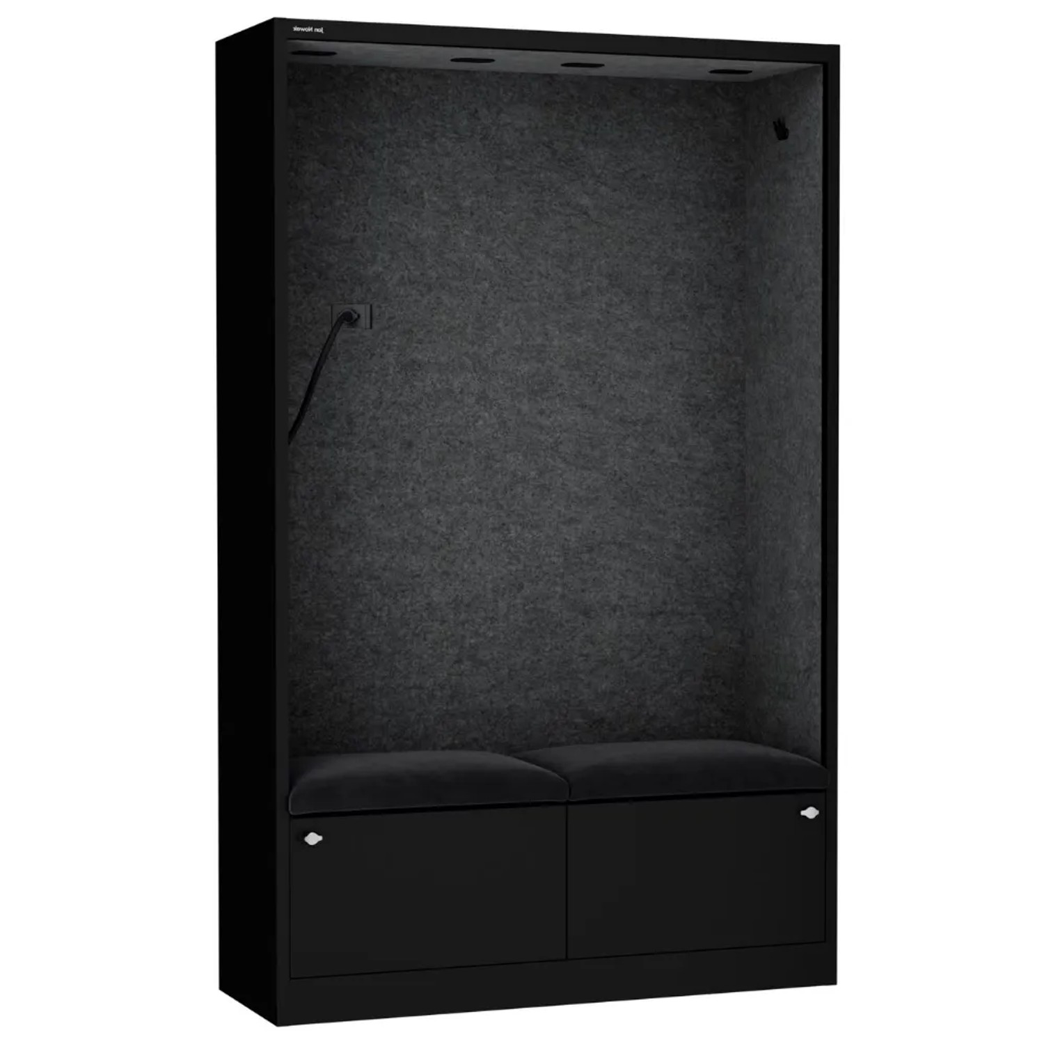 JAN NOWAK Akustikkabine mit Schalldämmung SALLY 185x115x40cm Schwarz-Dunkelgrau Telefonkabine Meetingbox Telefonbox Akustikbox Bürokabine
