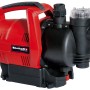 Einhell GC-AW 6333 Hauswasserautomat: Rote Gartenpumpe mit schwarzem Filter und Tragegriff.