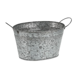 Relaxdays Zinkwannen Eisen Silber Verzinkt Wasserdicht Stapelbar 4er Set 15,5 cm x 29 cm x 17,5 cm 0,21 kg