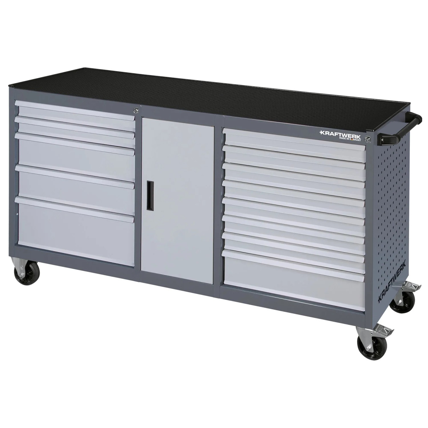 Kraftwerk Werkstattwagen Basic WW XXL BT1800 Grau-Silber 13 Schubl.