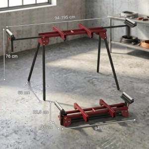 HOMCOM Arbeitsbock Metall 94L x 63B x 76H cm Rot