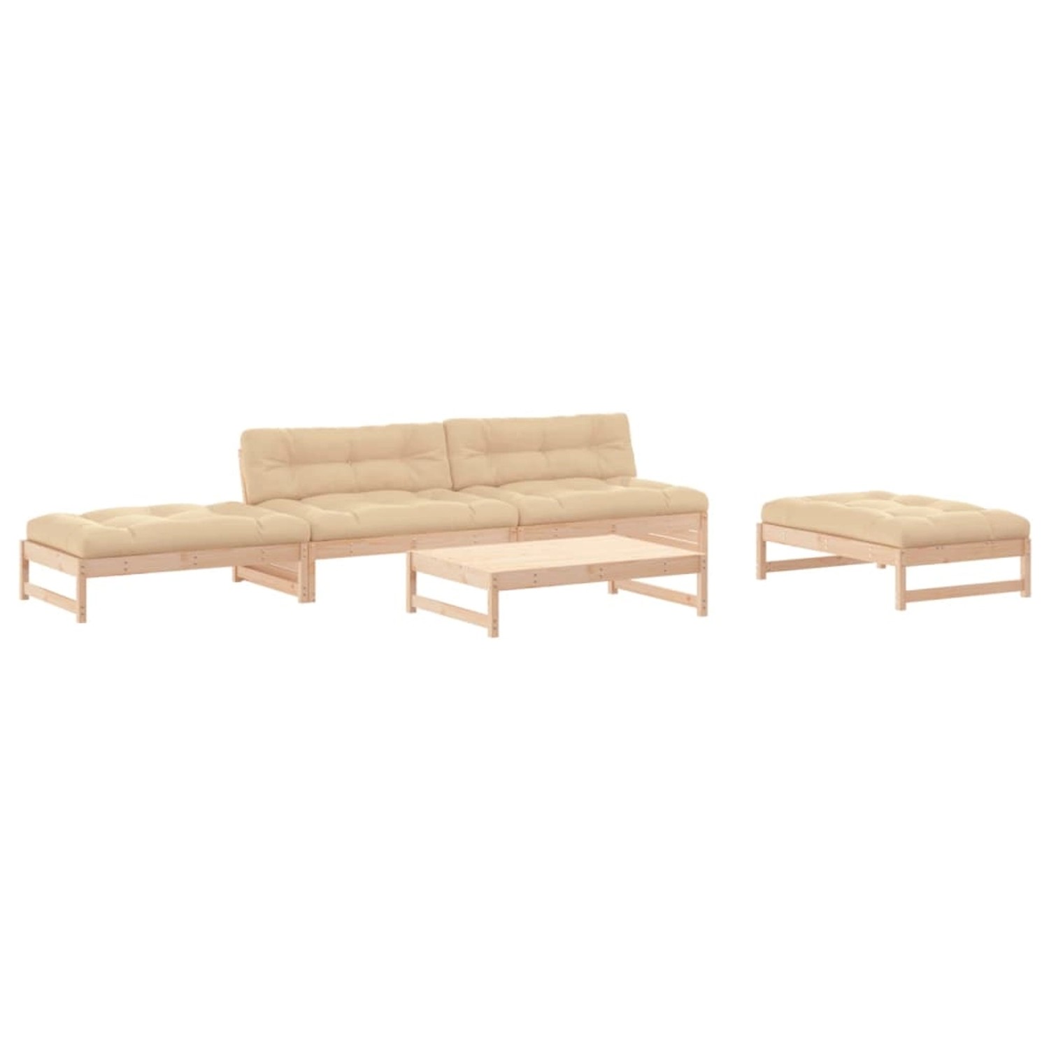 vidaXL 5-tlg Garten-Lounge-Set mit Kissen Massivholz Modell 10 günstig online kaufen