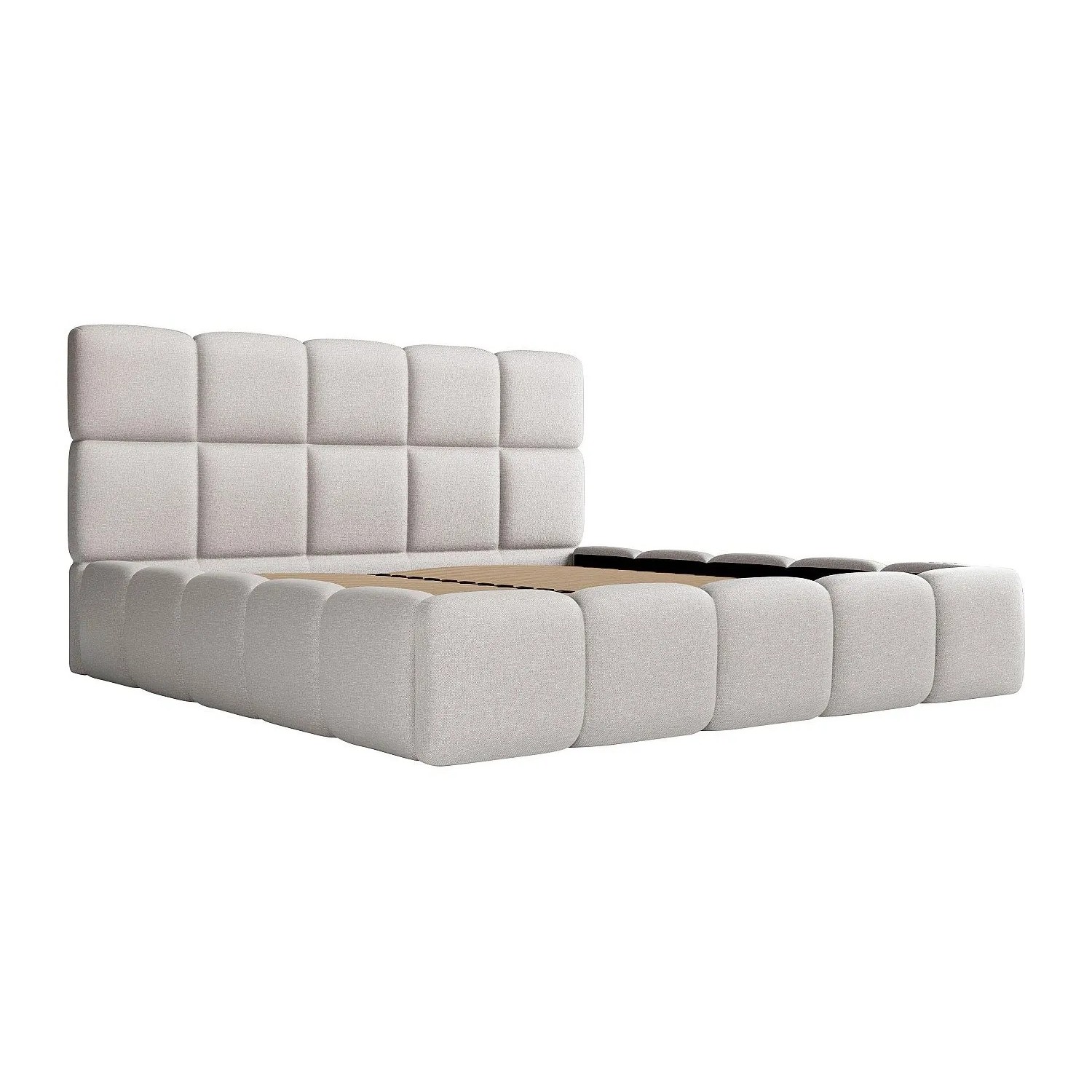 Vente-unique Bett Mit Bettkasten Damado Hellgrau 210 cm