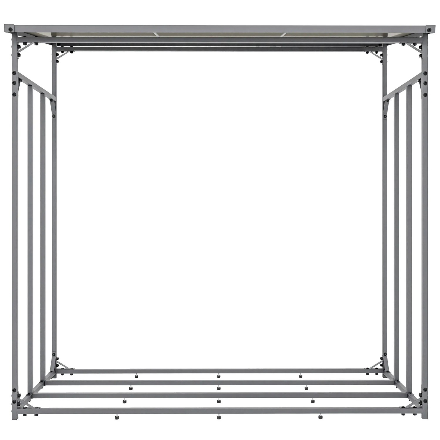 DELUKE Kaminholzregal Aussen Mit Abdeckung HEOD Brennholzregal Kaminholzunterstand Feuerholzregal 70x165x165 Aluminium Mit Plane