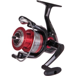 Westline Angelrolle Futura RBF 30, rot-schwarze Spinnrolle für Angler.