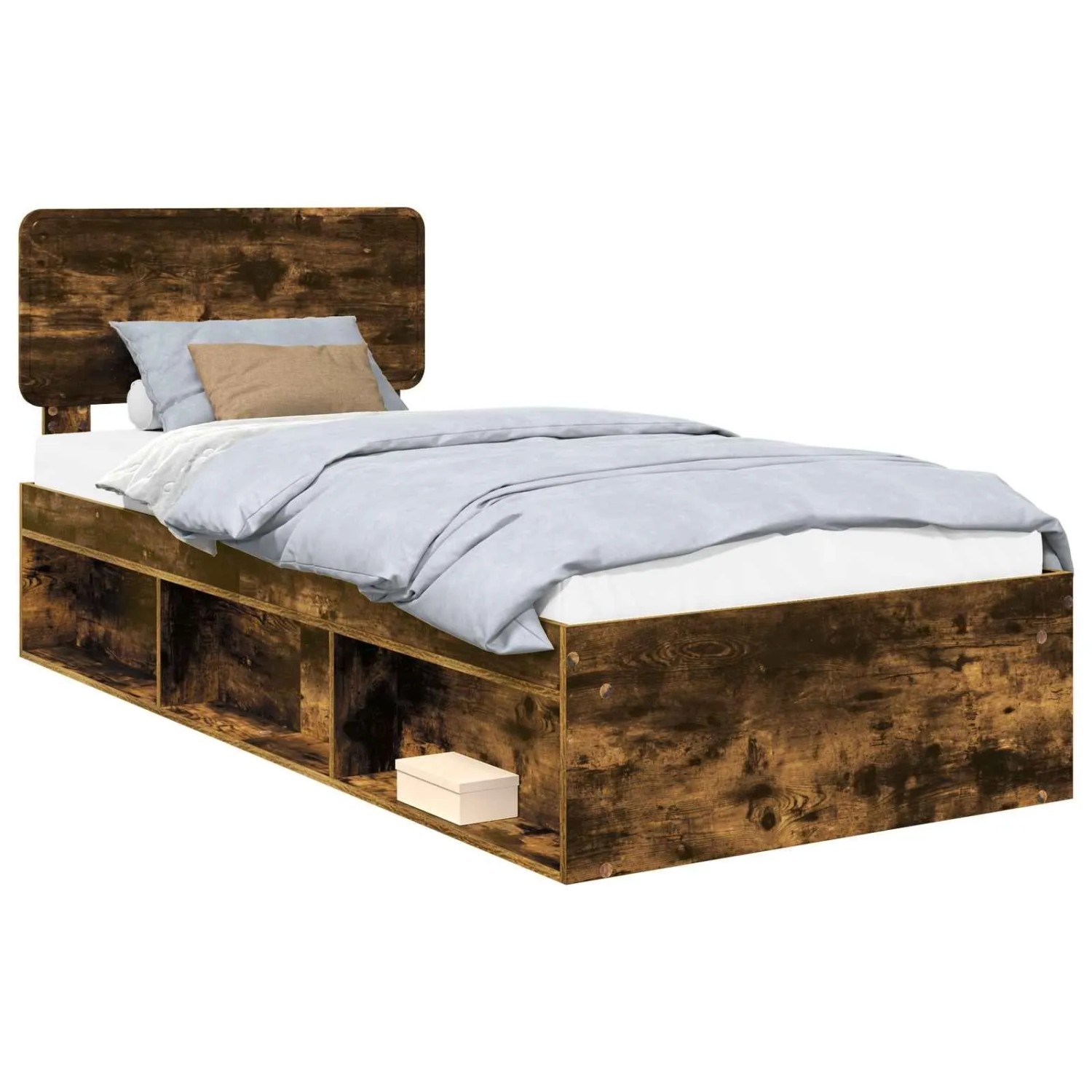 vidaXL Bettrahmen Räuchereiche 100 x 200 cm Massives Kiefernholz 3412118