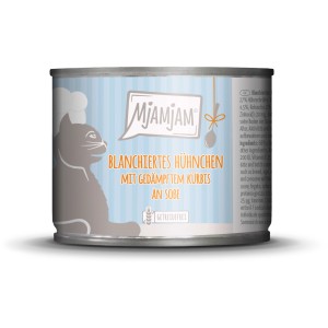 Mjamjam Katzen-Nassfutter mit Hühnchen und Kürbis in Dose, getreidefrei.