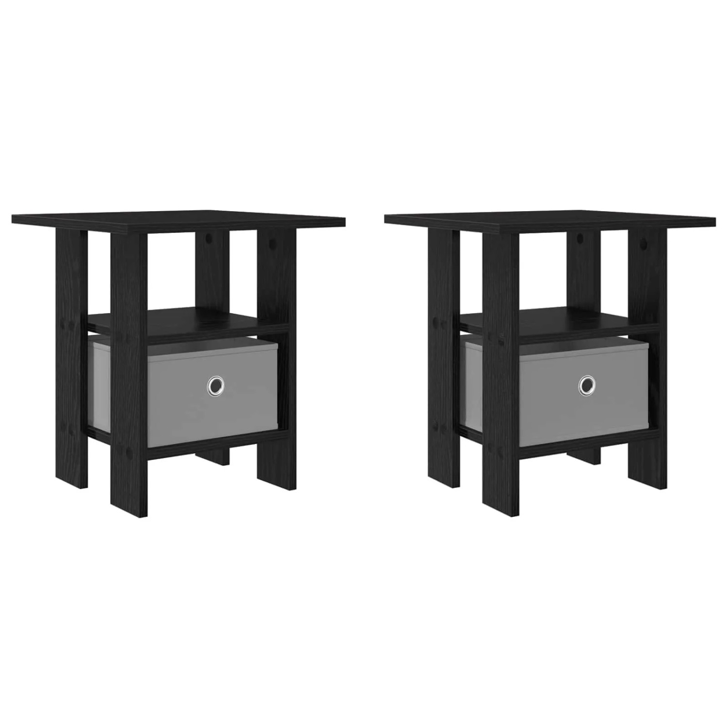 vidaXL Nachttisch 2 Stk Schwarz Eichen-Optik 41 x 40 x 45 cm 8000423