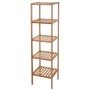 Hohes MCW Badregal aus Bambus mit 5 Lattenrosten, 140x34x33cm, ideal für Badezimmer-Stauraum. Schmal, natürlich.