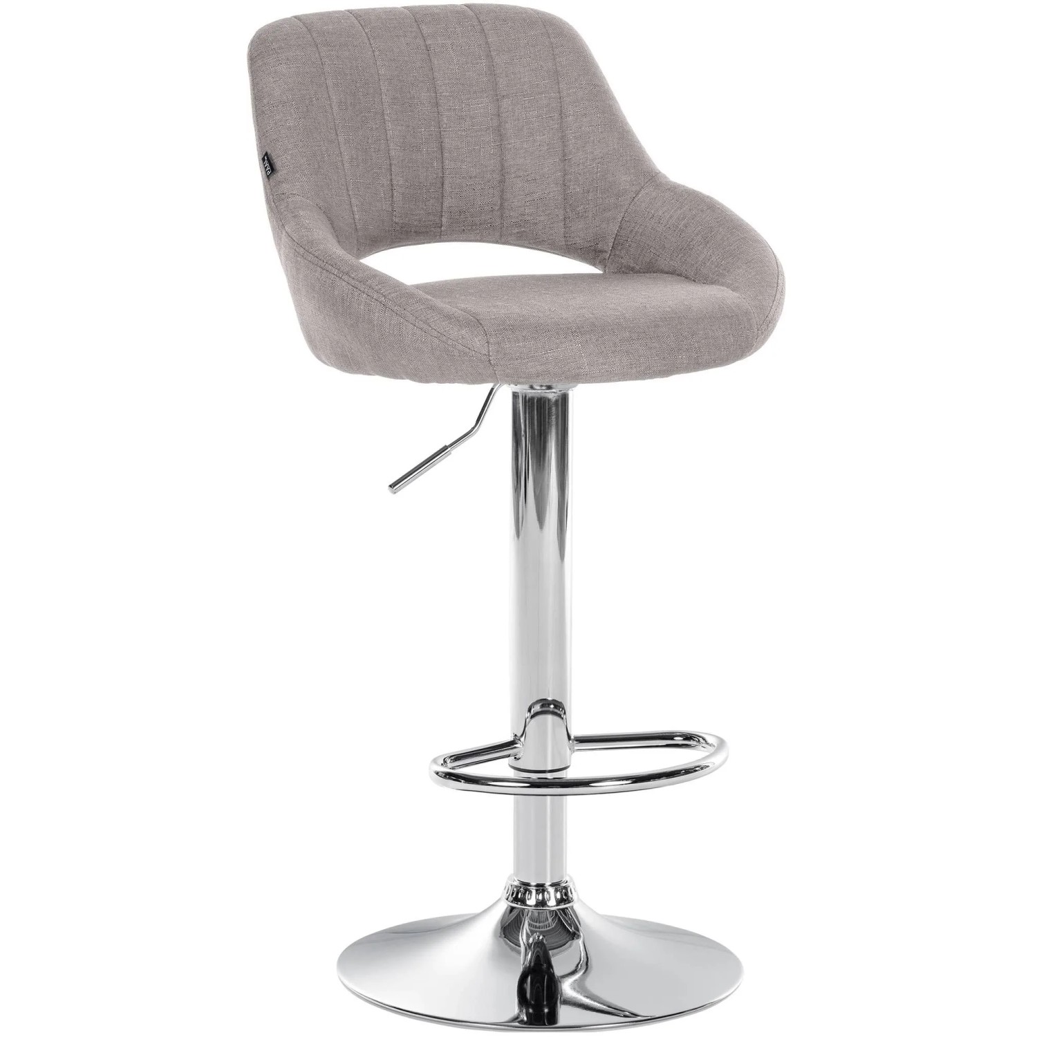 CLP Barhocker Milet Stoff Grau/Chrom