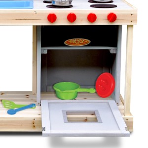 Coemo Matschküche Noah: Outdoor-Spielküche mit Kreidetafel, Kochfeld und Zubehör.