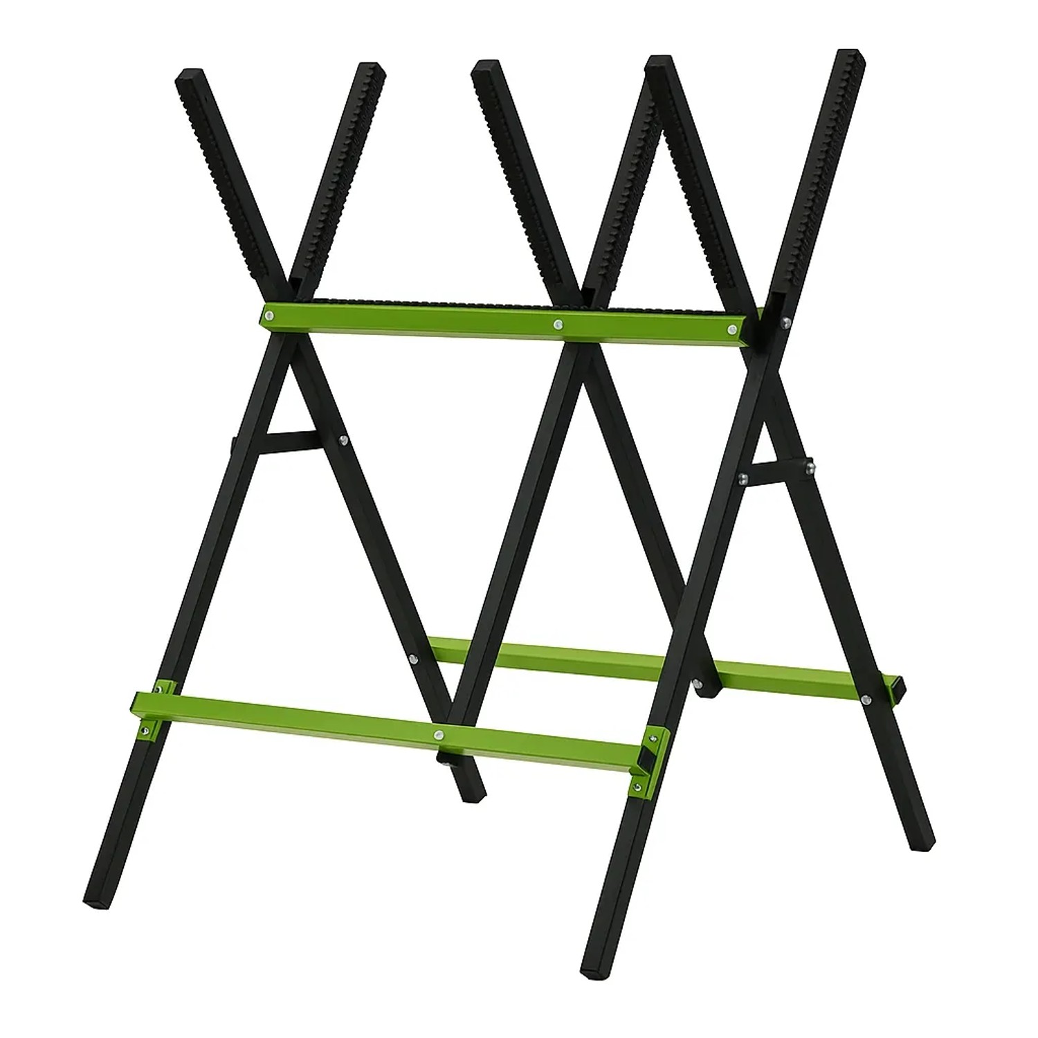 TRUTZHOLM Holzsägebock Klappbar Stahl Pulverbeschichtet 100 kg Traglast Schwarz Grün