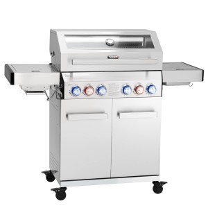 Taino Platinum Yamara 4+2 Gasgrill aus Edelstahl mit 4 Brennern, Sear- und Backburner.