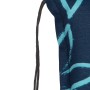 Detailaufnahme: Beo Sitzauflage Hochlehner Bunde, blaues Blumenmuster, Kordel.