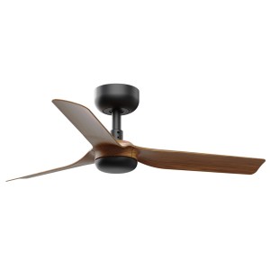 Energiespar Deckenventilator Mini Punt, 90 cm, Schwarz/Nussbaum, mit Fernbedienung.