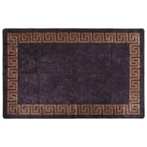 vidaXL Teppich Waschbar Schwarz und Golden 160x230 cm Rutschfest 337931
