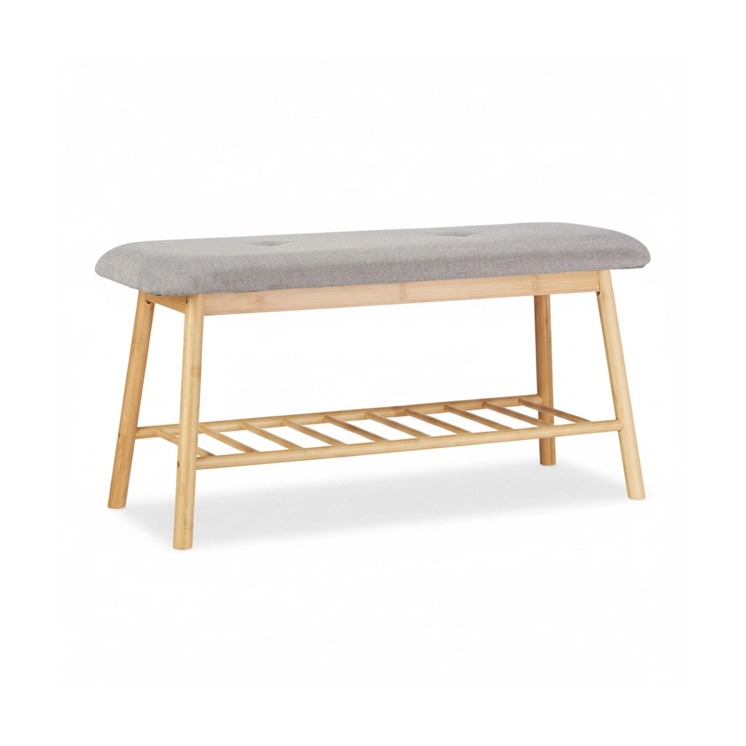 Relaxdays Schuhbank Bambus Natur Gepolstert mit Stauraum 44 cm x 90 cm x 34 cm 4,6 kg