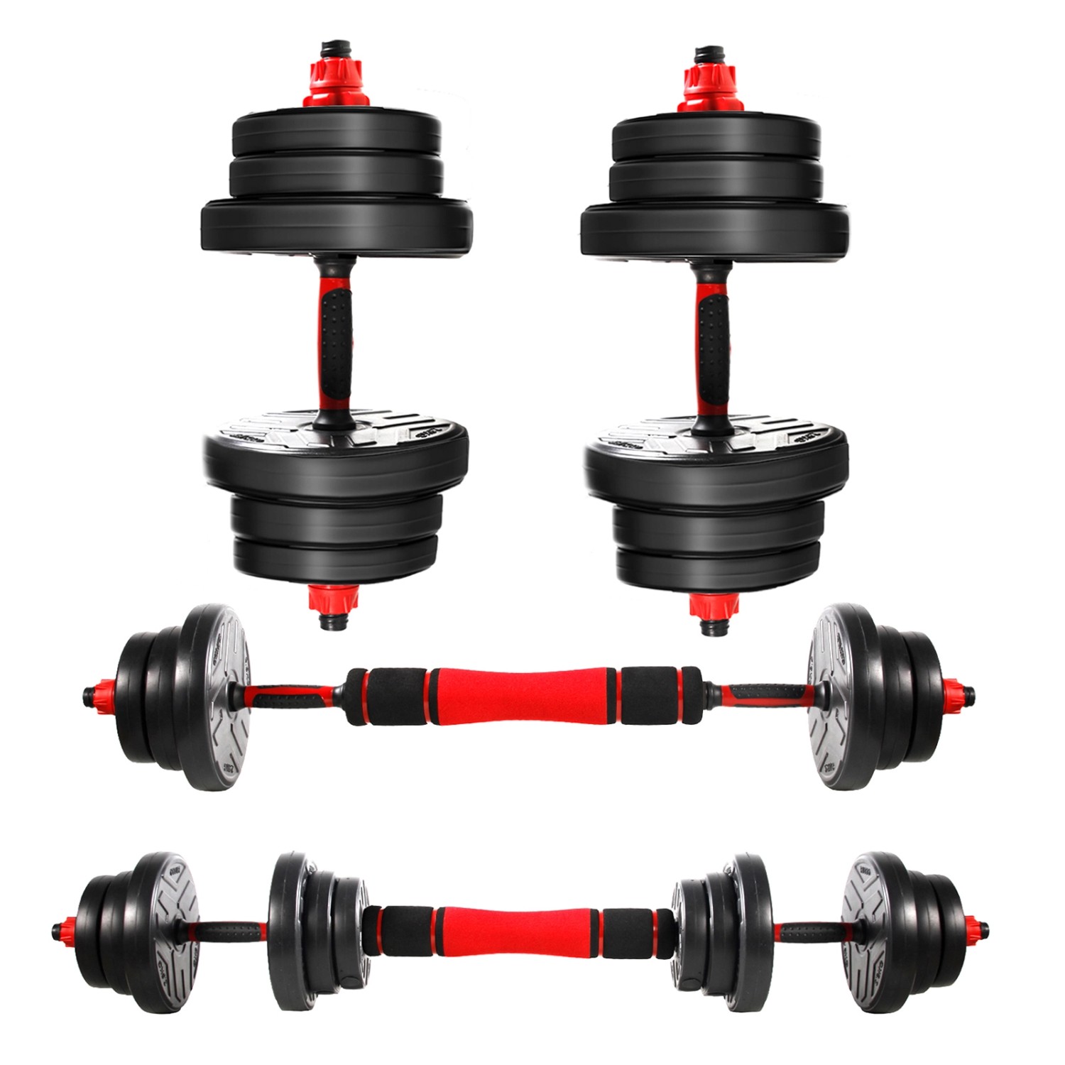 CCLIFE Hanteln Set 2er Kurzhanteln Langhanteln Verstellbar 40kg Hantelset Professionell Dumbbell mit Verbindungsstahlroh...