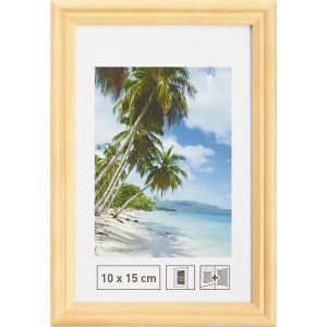 Holz Bilderrahmen Ahorn, gerillt, 10x15 cm. Dekorativer Fotorahmen zum Aufstellen.