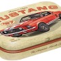 Nostalgic-Art Pillendose mit Ford Mustang GT 1967 Motiv in Rot. Küchenhelfer mit Auto-Design.
