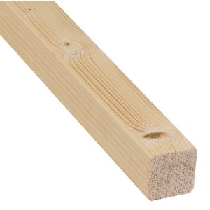 Gehobeltes Rahmenholz Fichte/Tanne, 34x34x3000 mm, für den Innenausbau.