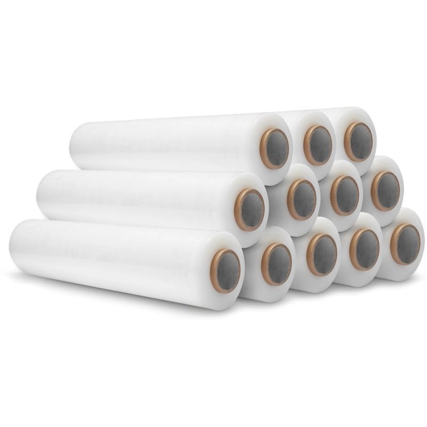 DeTec. 12 Rollen a 300 M Stretchfolie Palettenfolie Verpackungsfolie Wickelfolie Transparent