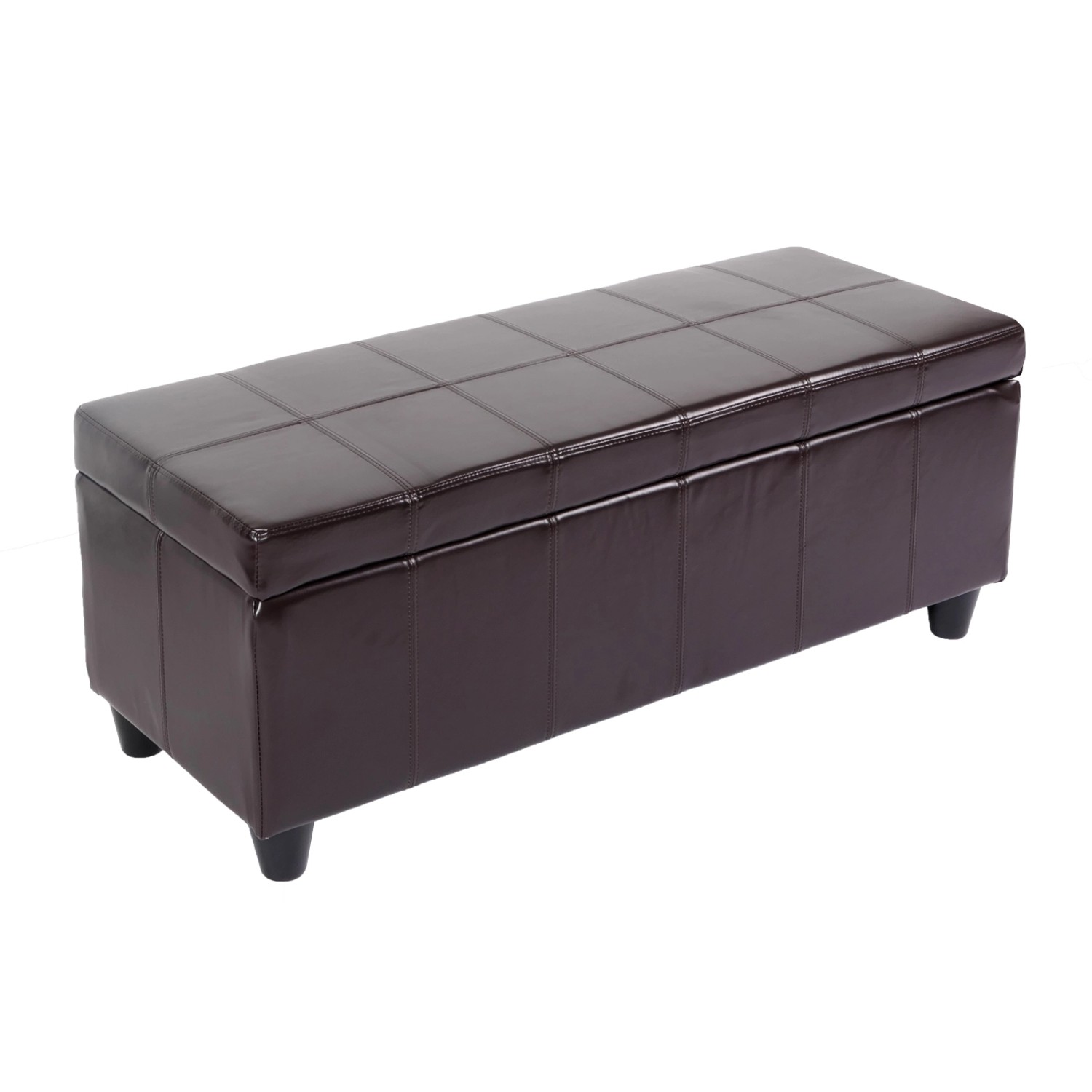 MCW Aufbewahrungs-Truhe Kriens Leder/Kunstleder 112x45x45cm Braun