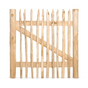 Stiltreu Staketenzaun-Tor aus Edelkastanie, 100x100 cm, für Zäune & Sichtschutz