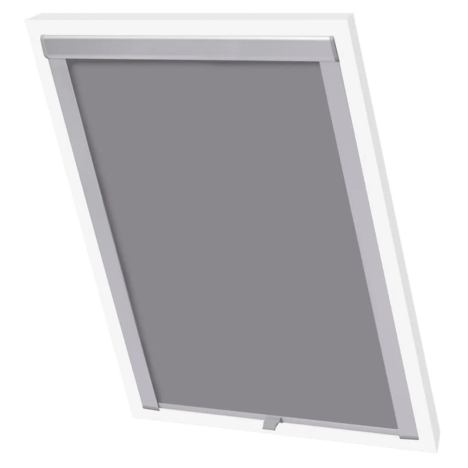 Graues Verdunkelungsrollo vidaXL S08/608 für Velux Fenster, Ansicht von vorn.