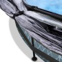Detailaufnahme: Grauer EXIT Stone Pool mit Abdeckung, Stahlrahmen sichtbar.