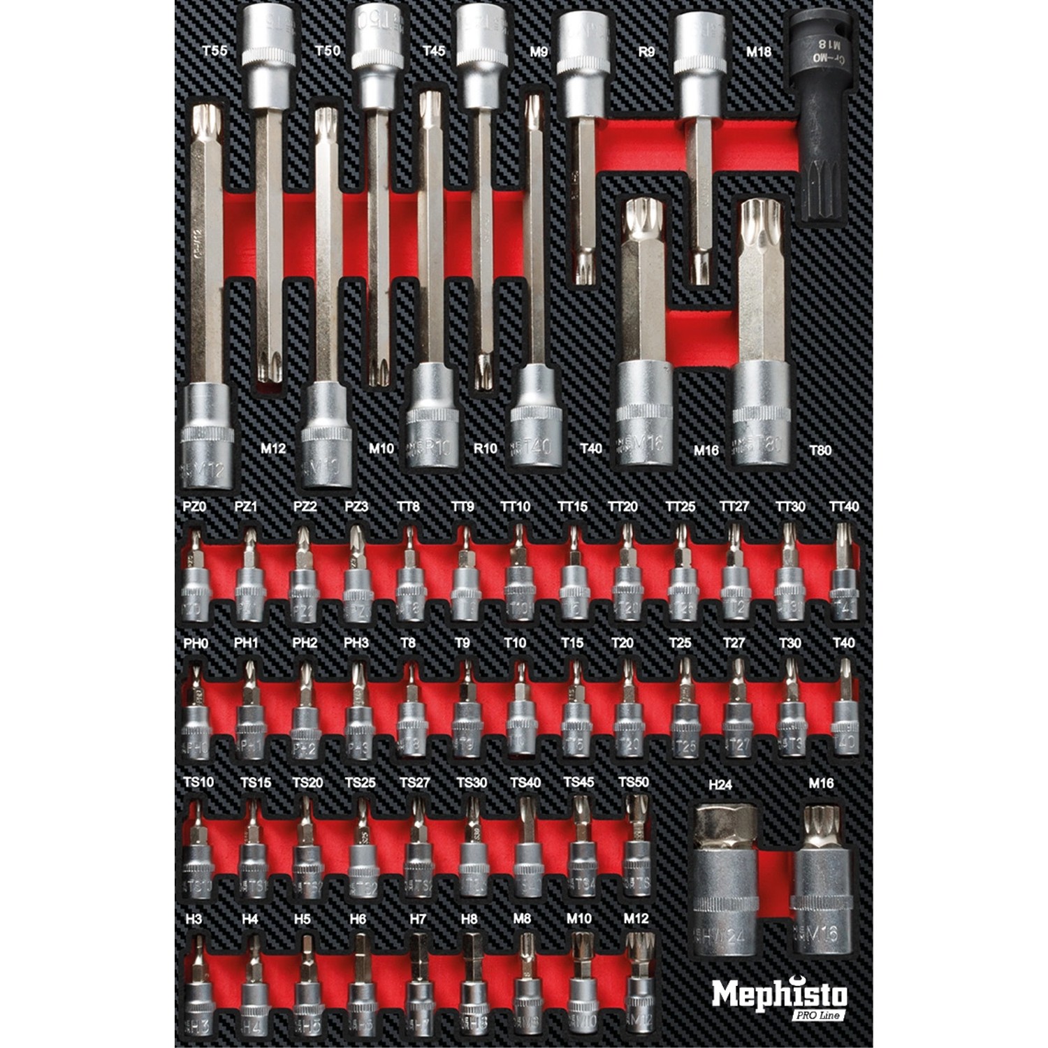 Mephisto ProLine Full Black Werkzeugwagen mit 9 Schubladen inkl