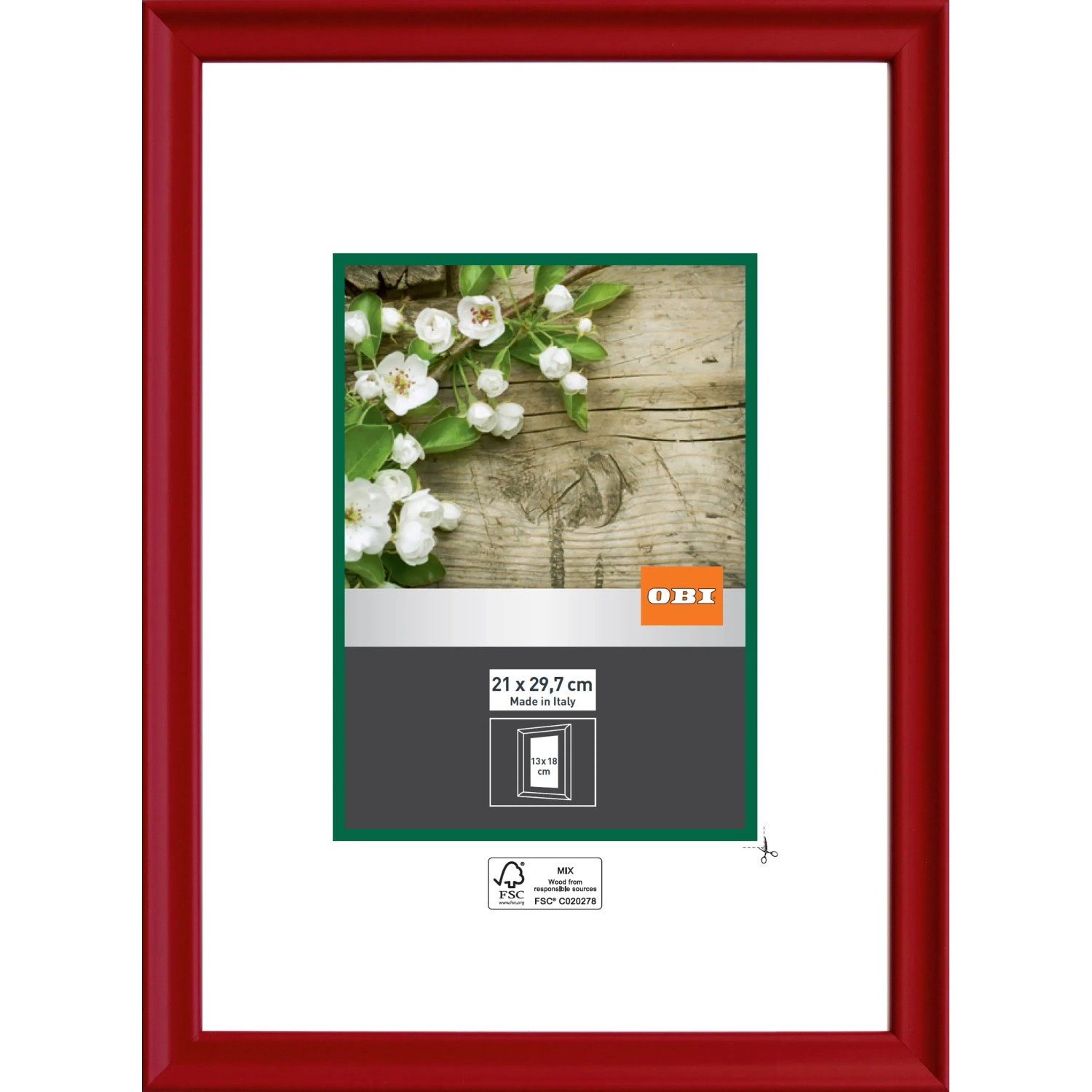OBI DIN A4 Bilderrahmen Holz Rot Wechselrahmen FSC® kaufen bei OBI