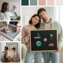 Tulup Magnettafel: Personen nutzen gerahmte Pinnwände für Notizen, Fotos & Souvenirs. Verschiedene Designs & Rahmenfarben.