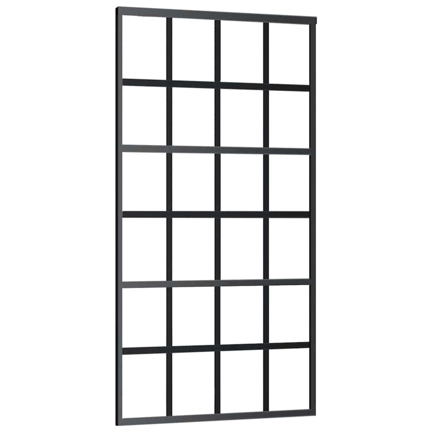 vidaXL Schiebetür ESG-Glas und Aluminium 102x205 cm Schwarz 151022