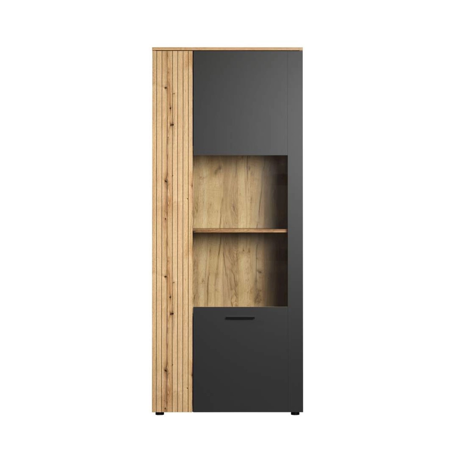 ebuy24 Esteban2 Vitrinenschrank Grau Eiche Dekor günstig online kaufen