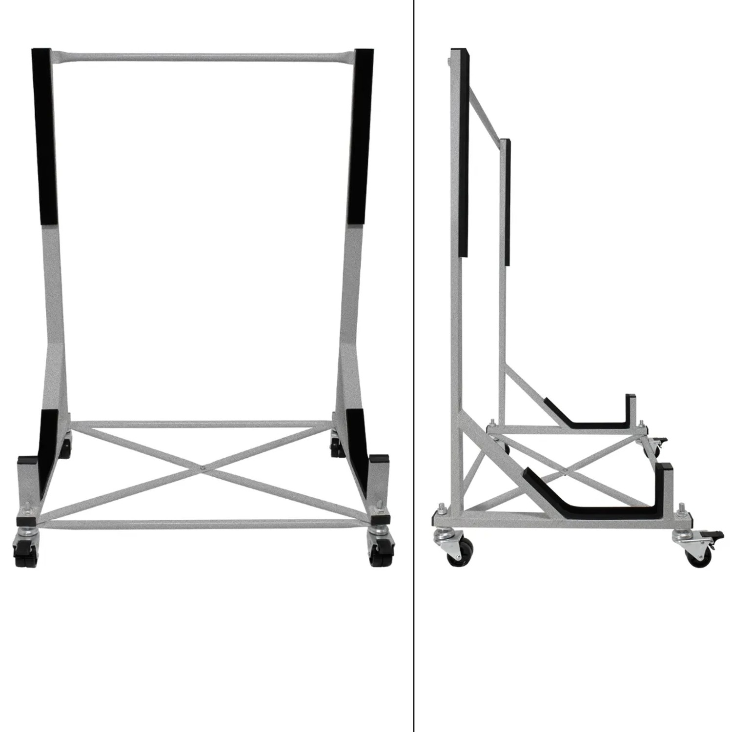 ECD Germany Hardtopständer mit Rollen, Stahl silber. Stabile Aufbewahrung für Carports und Garagen.