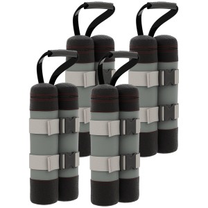 Outsunny Sandsack-Set, 4 Stück, für Pavillon/Zelt, Oxfordstoff, schwarz/grau, 20L x 10B x 43H cm.
